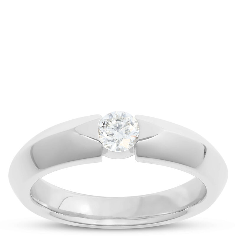 Knife Edge Diamond Ring, 18K White Gold image number 0