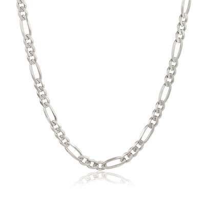 24-Inch Figaro Chain Necklace, Sterling Silver