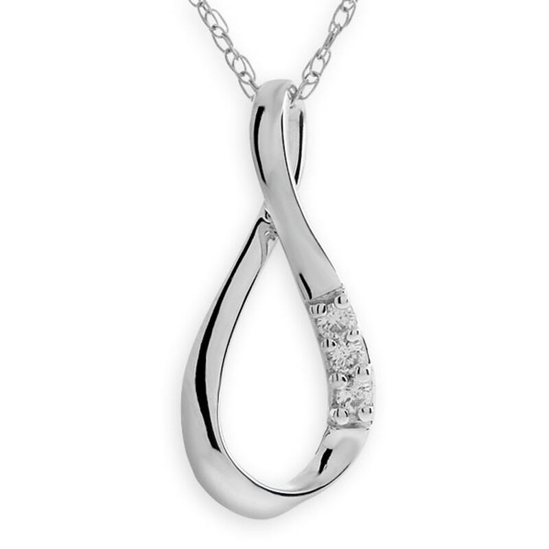 Diamond Open Pear Pendant 14K image number 0