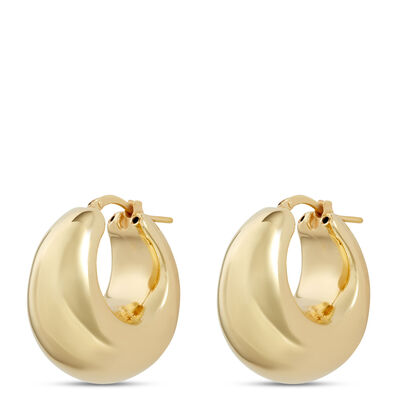 Toscano Hoop Earrings, 14K Yellow Gold