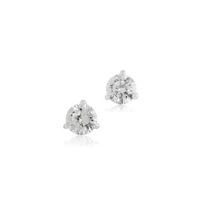 Classic Round Diamond Studs, ⅕ Carat Total Weight, in 14K White Gold