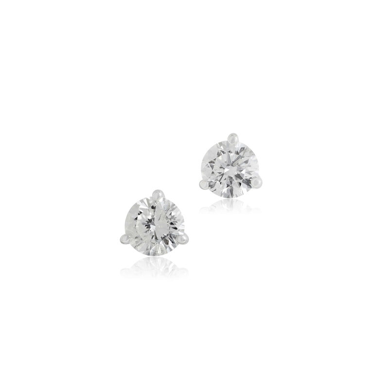 Classic Round Diamond Studs, ⅕ Carat Total Weight, in 14K White Gold image number 0