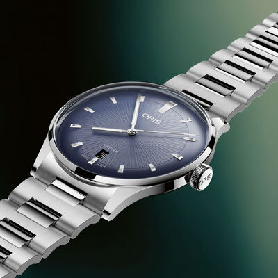 Oris Artelier Date Blue Dial Watch, 38mm
