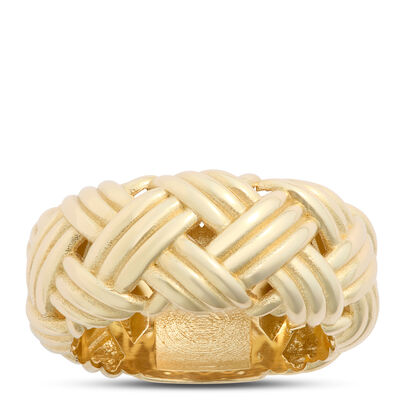 Toscano Basket Weave Ring, 14K Yellow Gold, Size 7