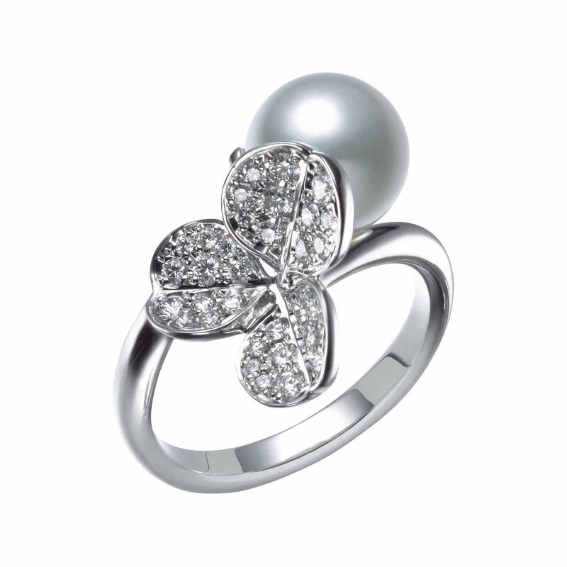 Mikimoto Akoya Cultured Pearl Ring in 18K White Gold , Size 6.5 image number 0