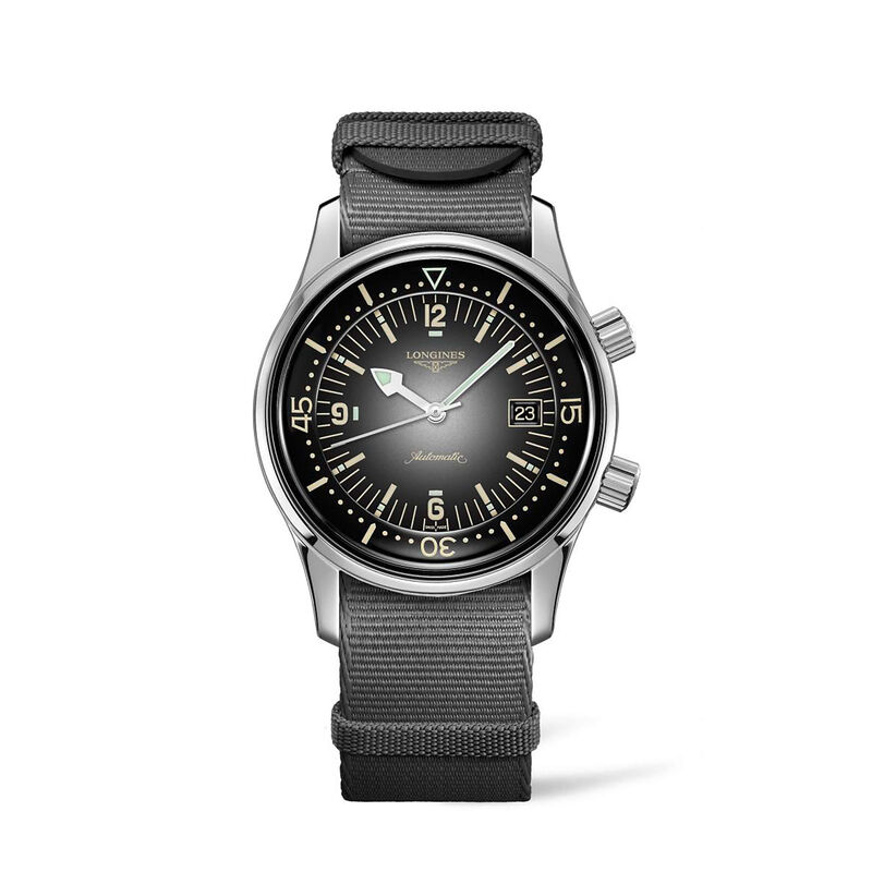 Longines Legend Diver Watch Gray Dial Synthetic Strap, 42mm image number 0