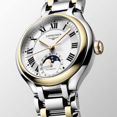 Longines Primaluna Moonphase White Dial Watch, 34mm
