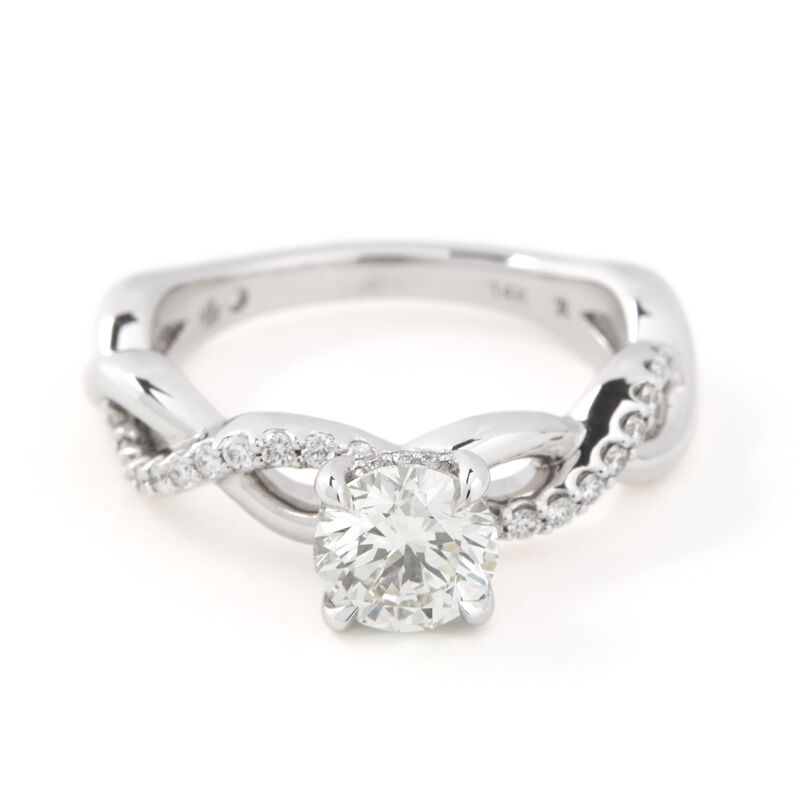 Bella Ponte Open Twist Shank Diamond Engagement Ring, 14K White Gold image number 0