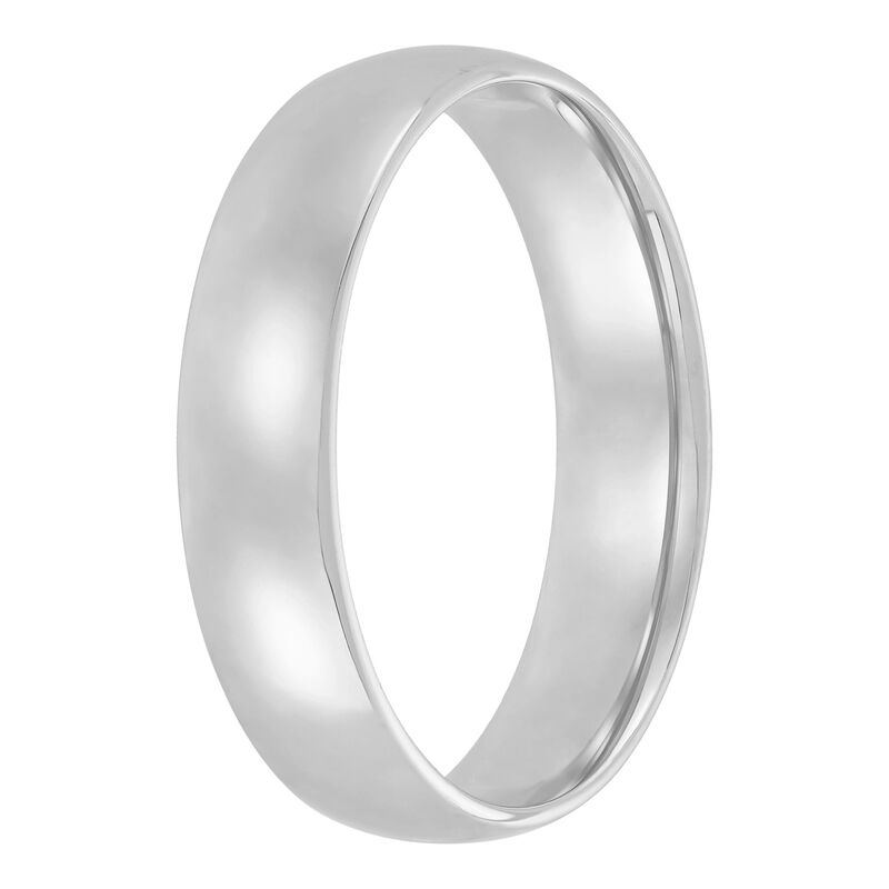 White Gold Polished Rounded Comfort Fit 5mm Band 18K image number 0