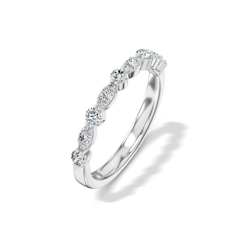 Classic Round Diamond Anniversary Band, &frac14; Carat Total Weight, 14K White Gold image number 3