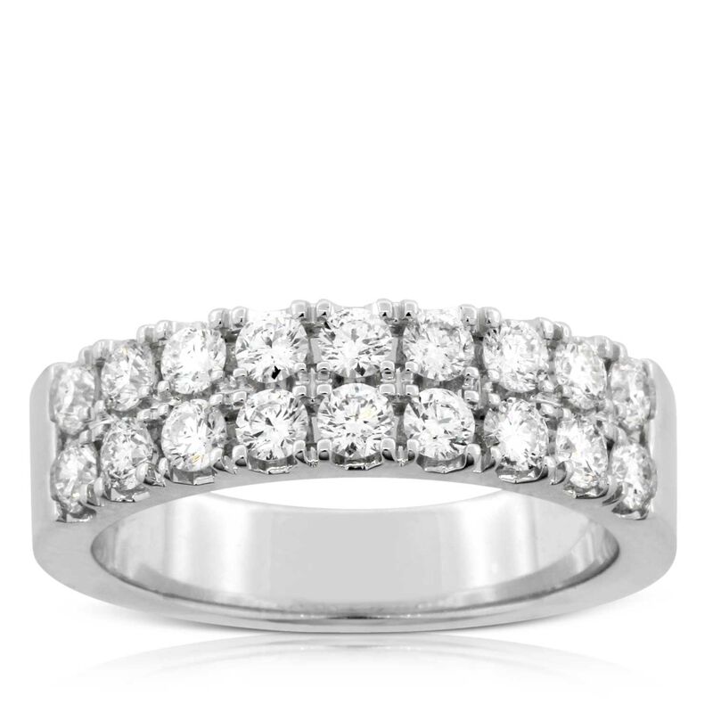 Two Row Diamond Ring 14K image number 0