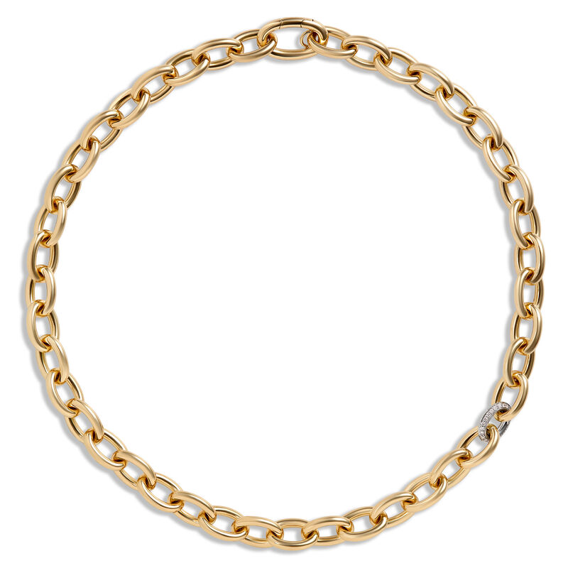 Toscano with Diamonds 18-Inch Oval Link Chain, 18K Yellow Gold image number 1