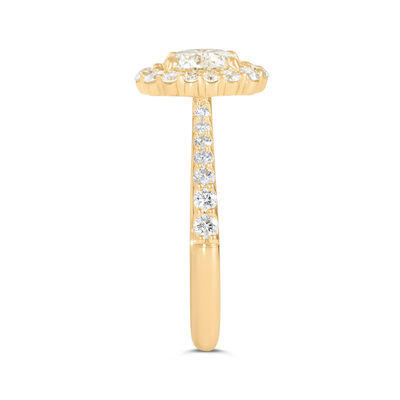 Bella Ponte Round Diamond Halo Engagement Ring, 18k Yellow Gold