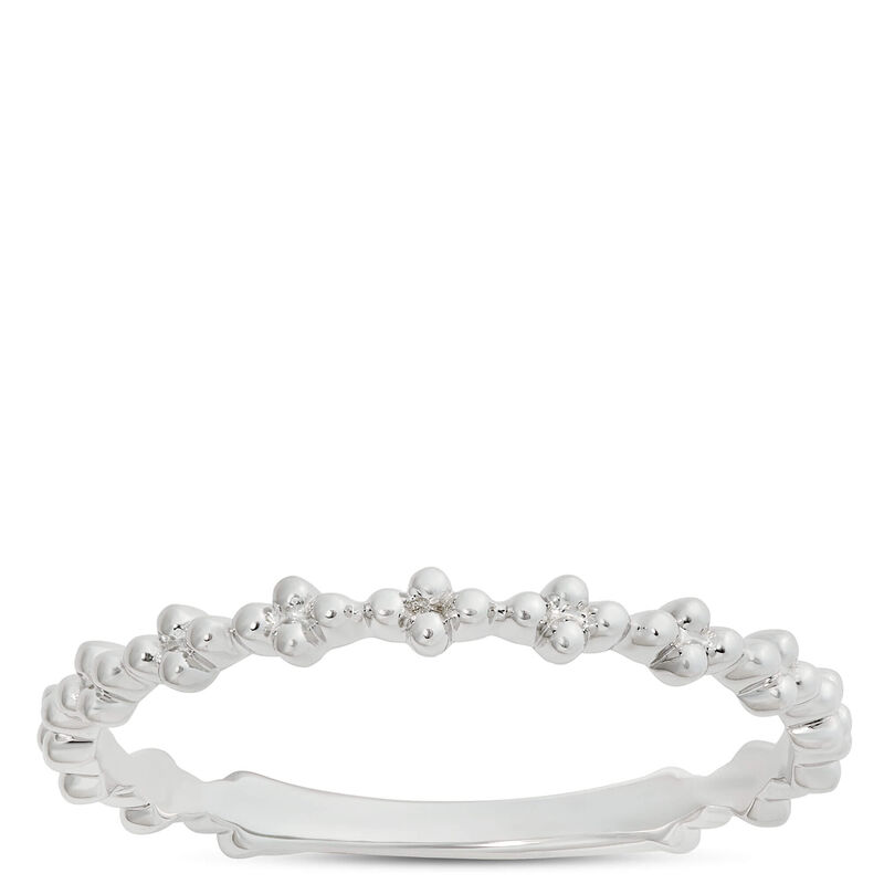 Beaded Cluster Band, 14K White Gold image number 0