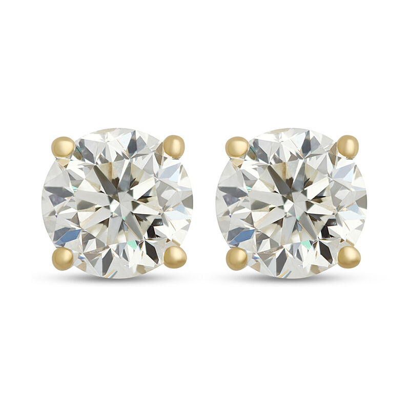 Classic Round Diamond Studs, ⅔ Carat, in 14K Yellow Gold image number 0