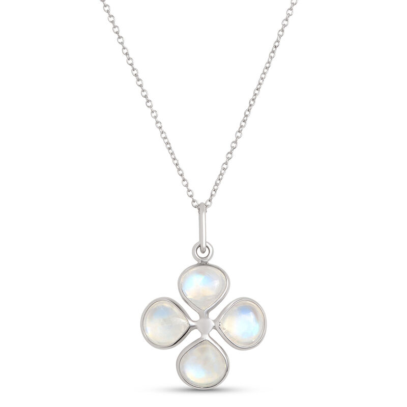 Clover Moonstone Pendant, Sterling Silver image number 0