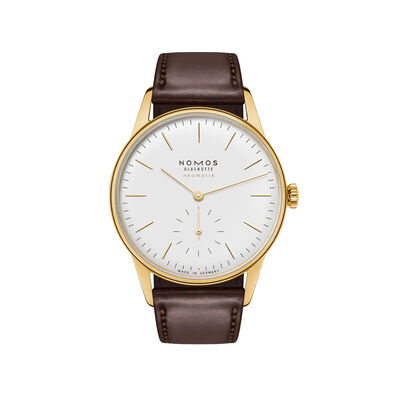 NOMOS Orion Gold Neomatik Dor&eacute; White Dial Watch, 36.4mm