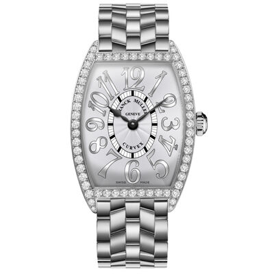 Franck Muller Cintr&eacute;e Curvex Classic Silver Dial Watch, 31mm x 43mm