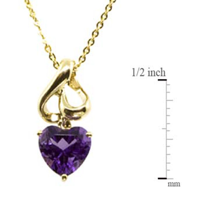 Amethyst Heart Pendant 14K image number 2