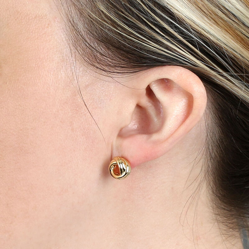 Double Open Love Knot Earrings 14K image number 2