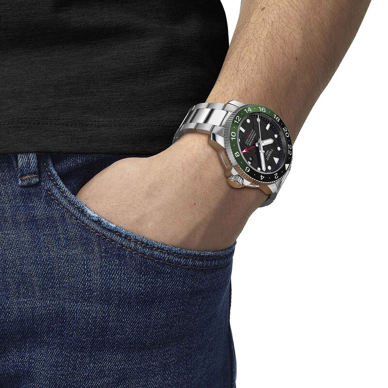 TISSOT Sea Star 1000 Powermatic 80 GMT Black Dial Watch, 46mm image number 4
