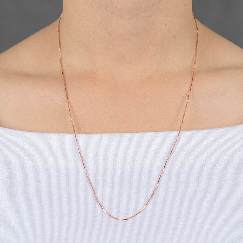 22-Inch Adjustable Box Chain 14K Rose Gold image number 1
