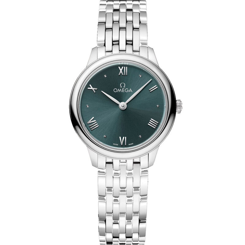 OMEGA Prestige De Ville Steel Green Dial Watch, 27.5mm image number 0
