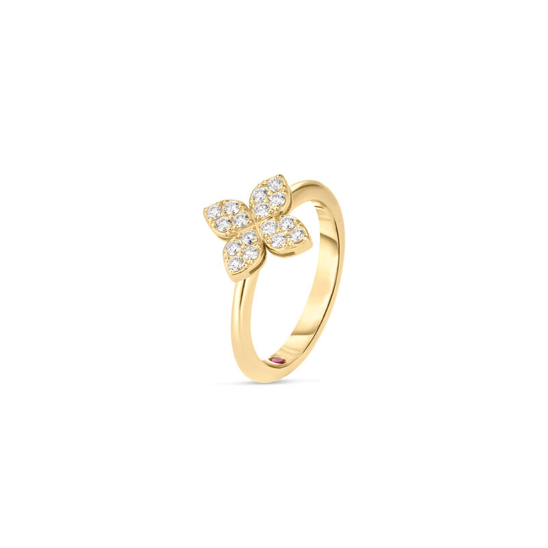 Roberto Coin 18k Yellow Gold Love In Verona Medium Pav&eacute; Diamond Flower Ring, Size 6.5 image number 1