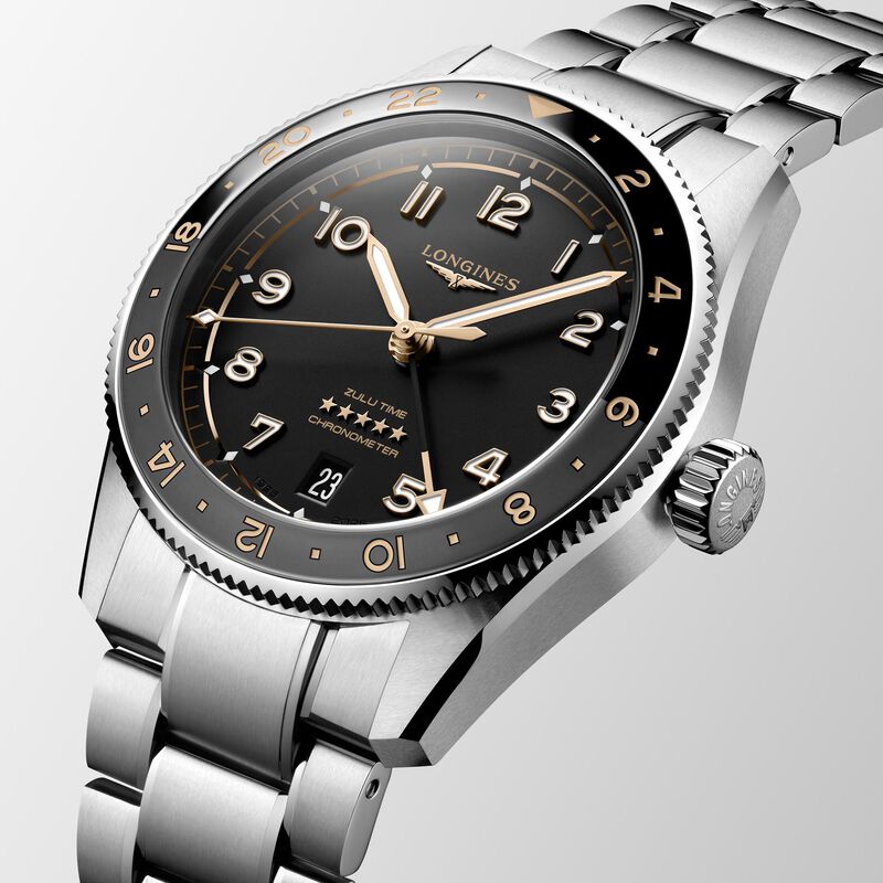 Longines Spirit Zulu Time Black Dial Watch, 39mm image number 2