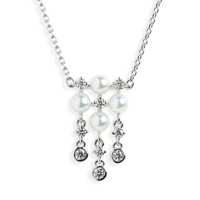 Mikimoto Akoya Cultured Pearl & Diamond Necklace 18K image number 0