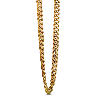 24-Inch Toscano Cuban Link Chain, 14K Yellow Gold