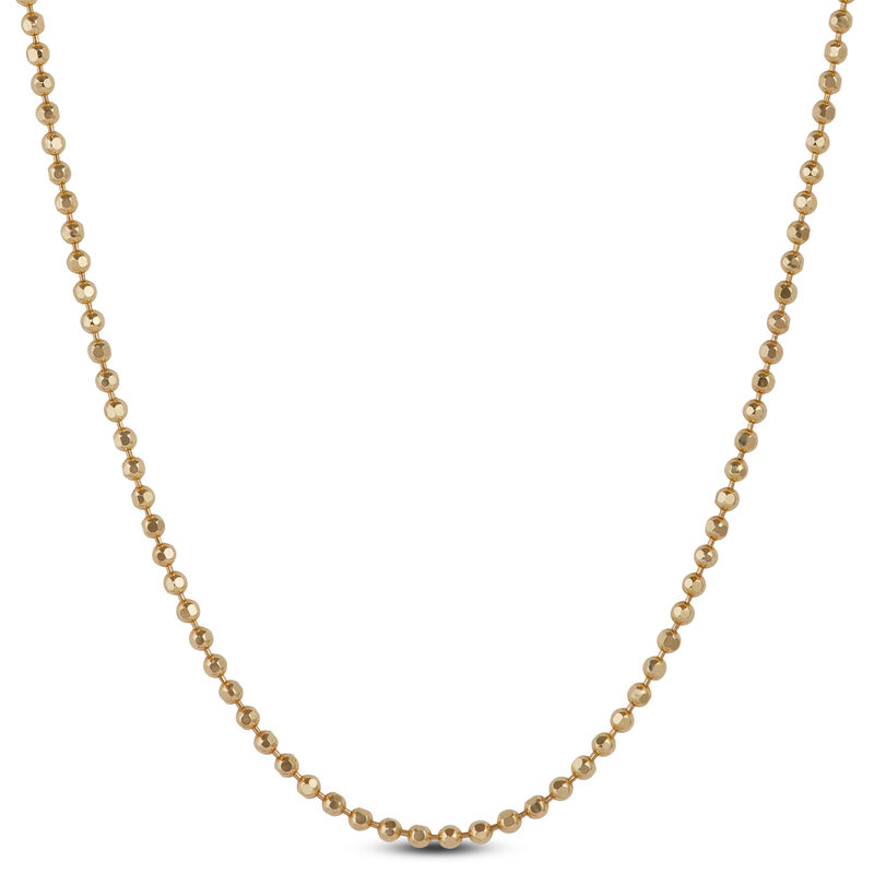 18-Inch Gold Beaded Chain, 14K Yellow Gold image number 0