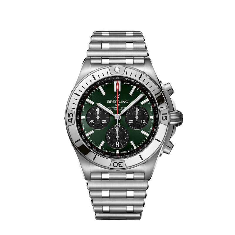 Breitling Chronomat B01 42 Stainless Steel Green Dial Watch, 42mm image number 0