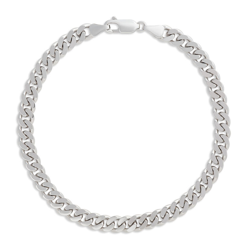 Toscano 8-Inch Mirror Curb Bracelet, 14K White Gold image number 0