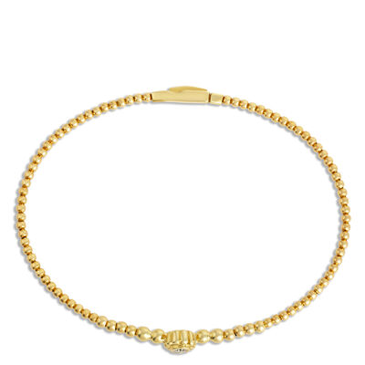 Classic Round Diamond Bangle, 0.1 Carat Weight, 14K Yellow Gold