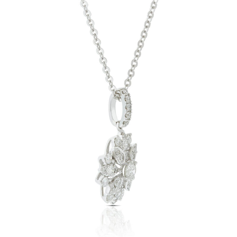 Diamond Floral Burst Necklace 14K image number 1