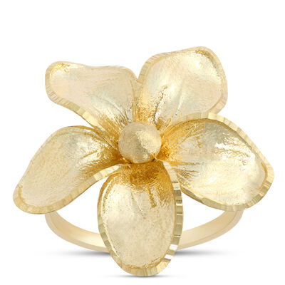 Toscano Flower Ring, 14K Yellow Gold