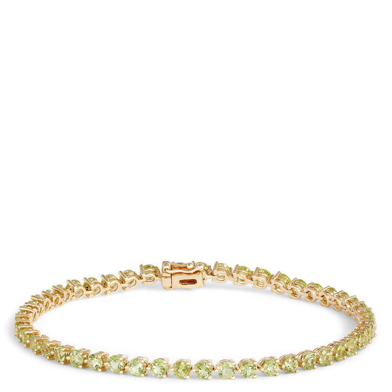 Round Peridot Bracelet, 14K Yellow Gold image number 0