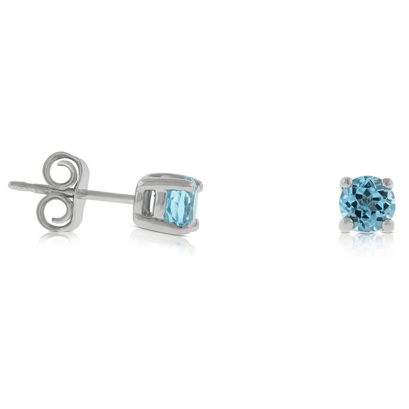 Blue Topaz Stud Earrings 14K image number 0