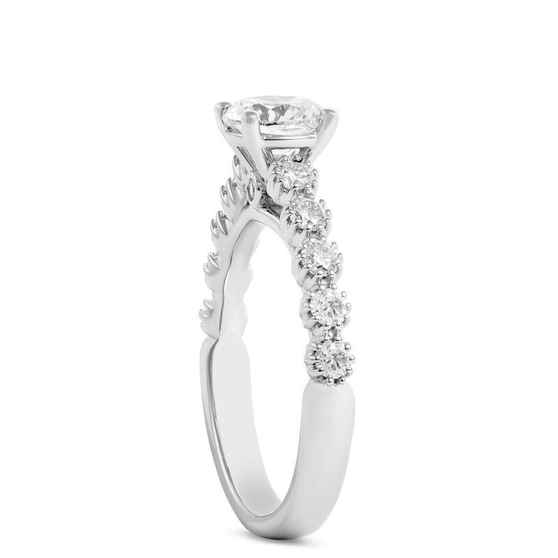 Round Cut Diamond Engagement Ring, 14K White Gold image number 1