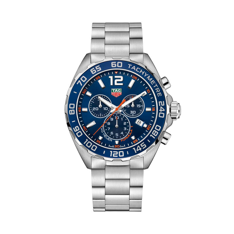 TAG Heuer Formula 1 Quartz Mens Blue Steel Chronograph Watch image number 0