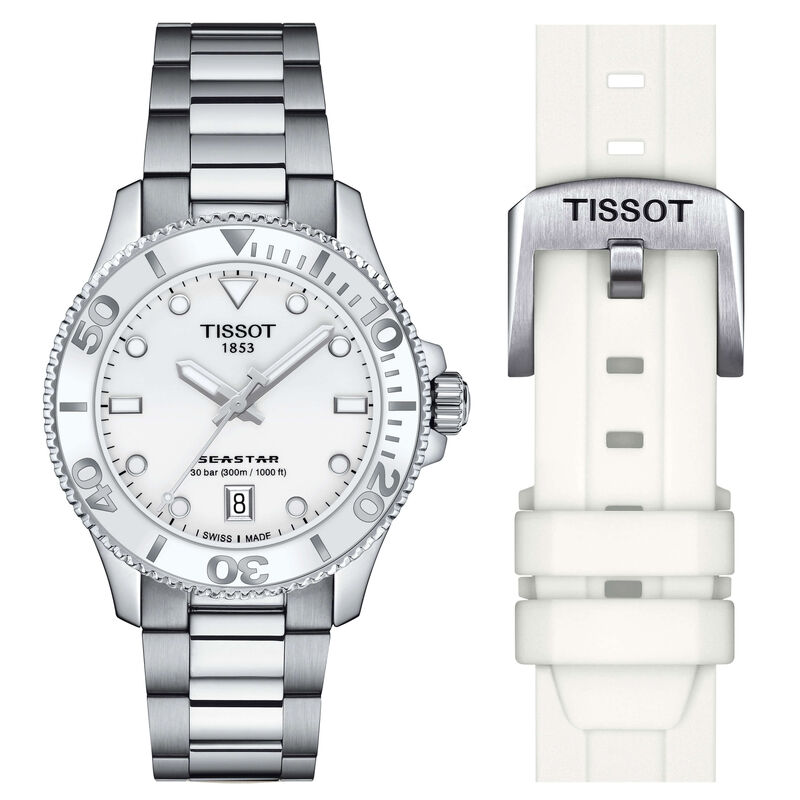 TISSOT Seastar 1000 White Dial Watch, 36mm image number 2