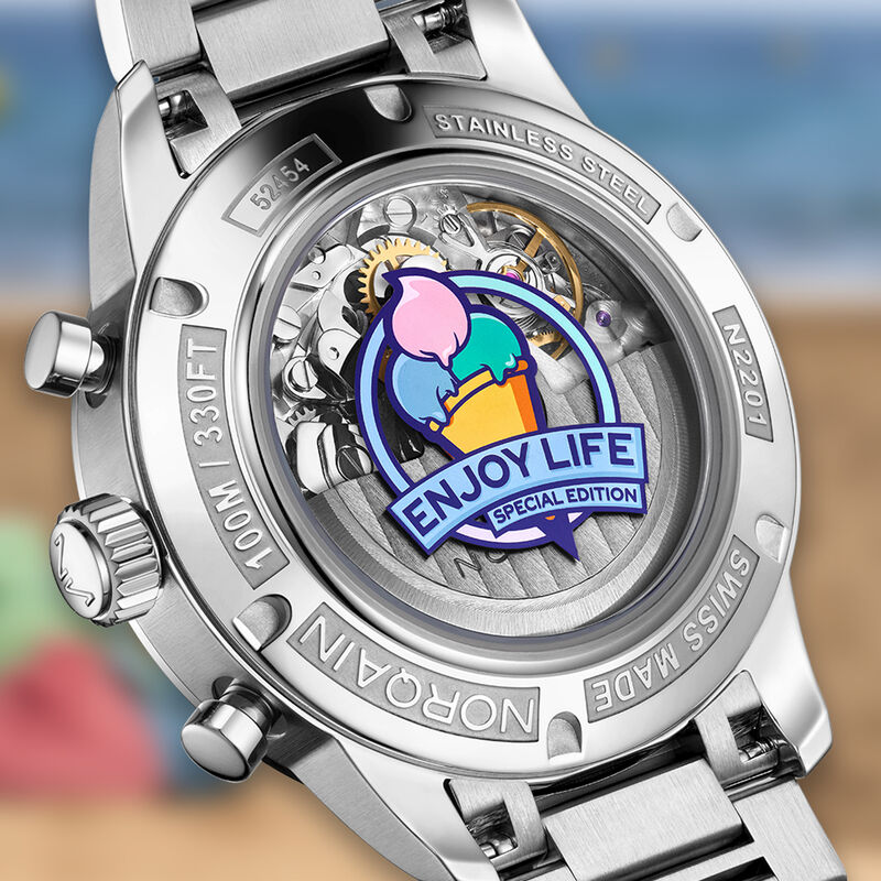 NORQAIN Freedom 60 Chrono &ldquo;ENJOY LIFE&rdquo; Special Edition White Dial Watch, 40mm image number 2