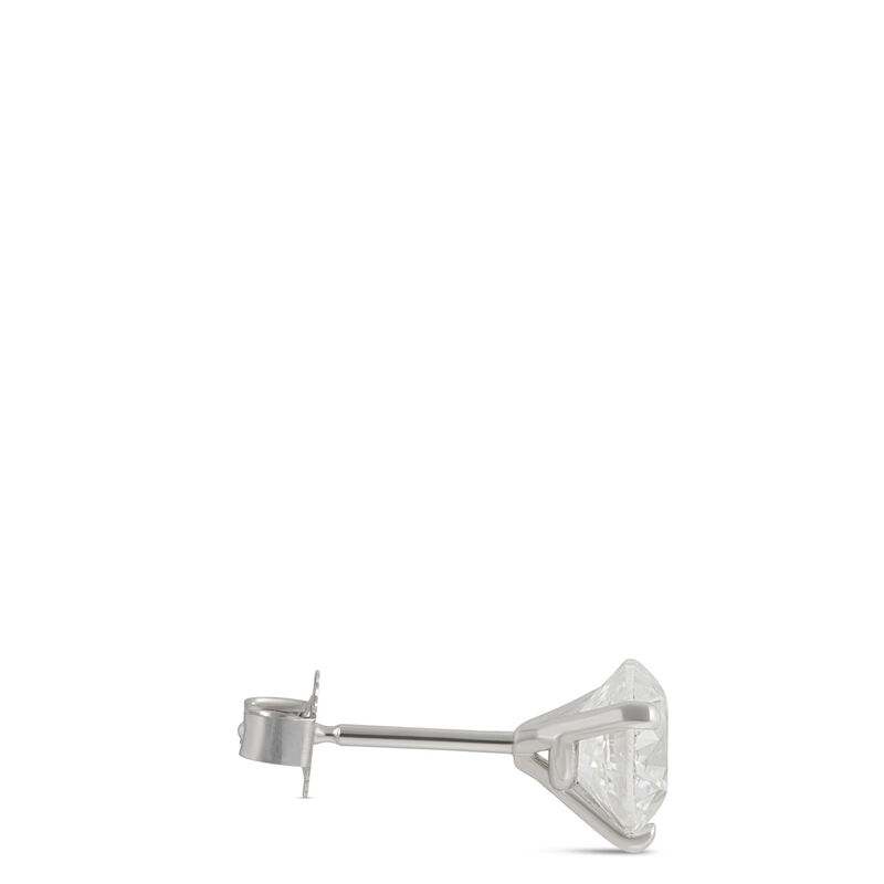 Classic Round Diamond Studs, 2 Carat, in 14K White Gold image number 1