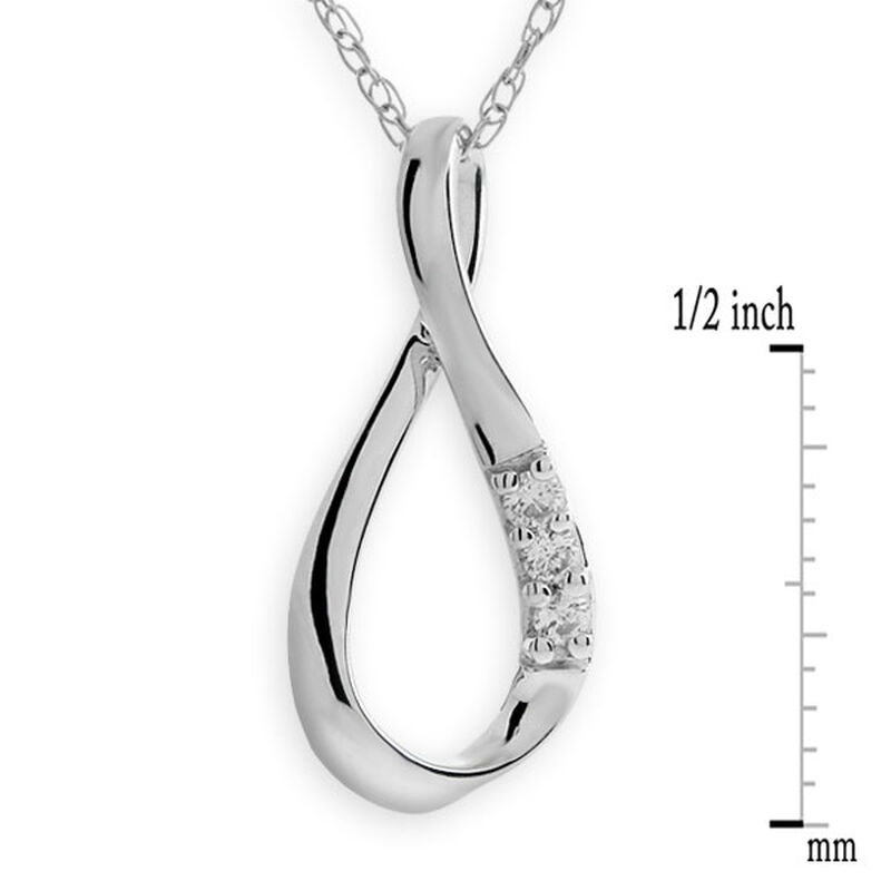 Diamond Open Pear Pendant 14K image number 2