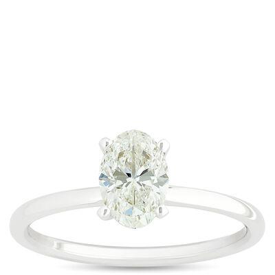 Timeless Bella Ponte Oval Diamond Engagement Ring, 1 Carat Weight, 14K White Gold Size 7