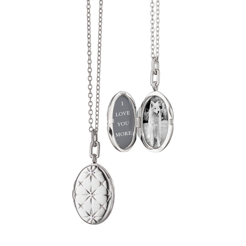 Monica Rich Kosann Oval Mosaic Locket, Sterling Silver image number 0