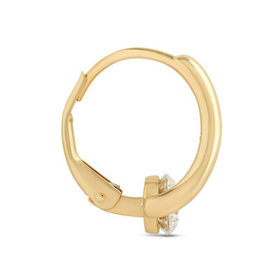 Curved Round Diamond Hoops, 1 Carat Total Weight, 18K Yellow Gold