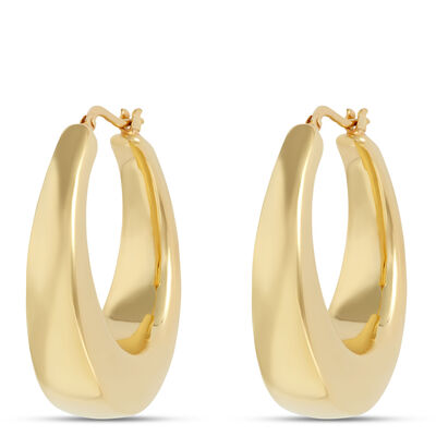 Toscano Large Graduated Hoop Earrings, 14K Yellow Gold