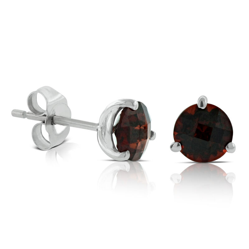 Garnet Earrings 14K, 6mm image number 0